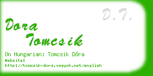 dora tomcsik business card